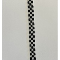 Woven 12mm wide Black & White Check x 2mtrs