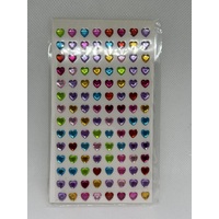 Multicolor Self Adhesive Gems - Hearts 