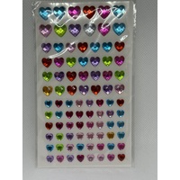 Multicolor Self Adhesive Gems - Hearts 2