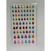 Multicolor Self Adhesive Gems - Rain/Tear Drops