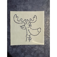Reindeer Cute Comical Stencil 9.5cm Square