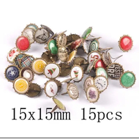 Mixed Round 2 Scrapbooking Embellishment brads x 15pc