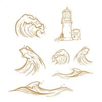 COUTURE CREATIONS STAMP - CRASHING WAVES (7PC)