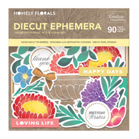 Homely Florals Diecut Ephemera Set 90 piece Pack