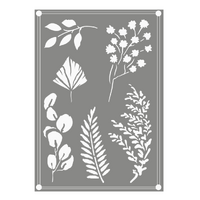 COUTURE CREATIONS STENCIL - EARTHY DELIGHTS -MIXED LEAVES - STENCIL 1 (127 X 177.8MM)