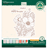 Featured Poppies Background Photopolymer Stamp Set 3pc