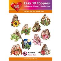 Hearty Crafts Flower Owls Die Cut Paper Tole