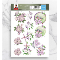 3D push out - Jeanie's Art - Violet Birds - A4 Die Cut Paper Tole Decoupage