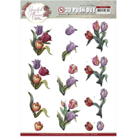 3D push out - Graceful Flowers - Colourful Tulips - A4 Die Cut Paper Tole Decoupage