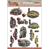 3D Push Out - Classic Men Collection - Cars - A4 Die Cut Paper Tole Decoupage