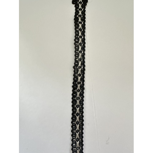 Woven Black with White Crosses 8mm wide x 2mtrs Long