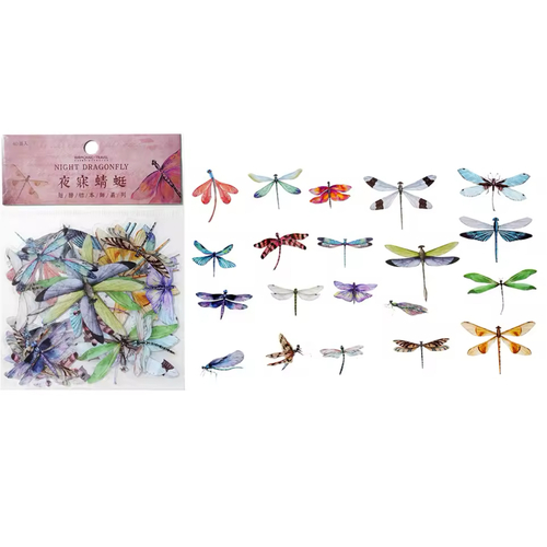 Night Dragonfly 40pc Dragonfly Transparent embellishments 