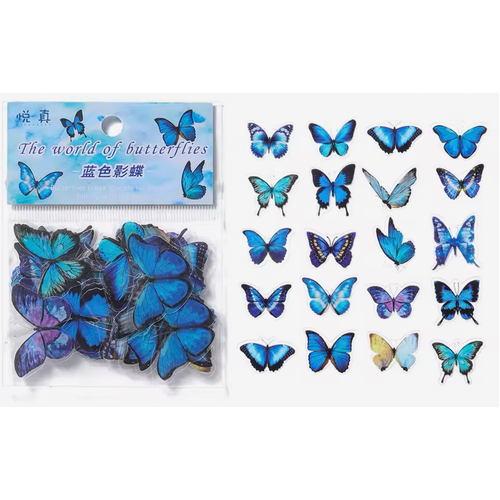 Butterfly Nature Series - Blue - 40pc Dragonfly Transparent embellishments