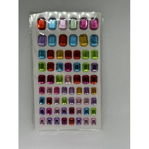 Multicolor Self Adhesive Gems 