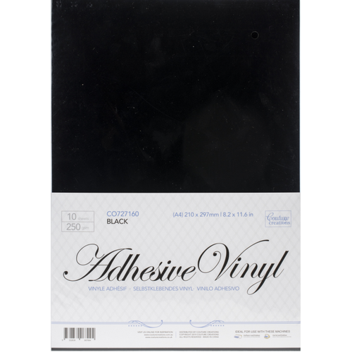 A4 Adhesive Vinyl sheet - Black - 10 Pack 