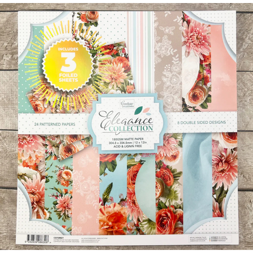 Elegance Collection - Florals - Matte Paper 180gsm 304.8mm Square (12") 24 per pack