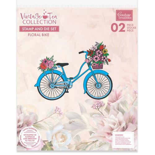 Vintage Tea Collection - Stamp & Die - Floral Bike