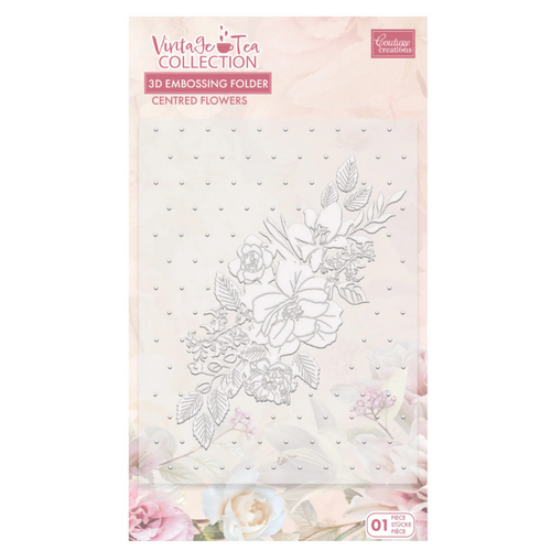 Vintage Tea Collection - 3D Embossing Folder - Centered Flowers