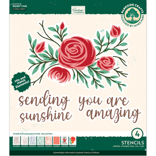 Rosey Vine Stencil Set (4pc)