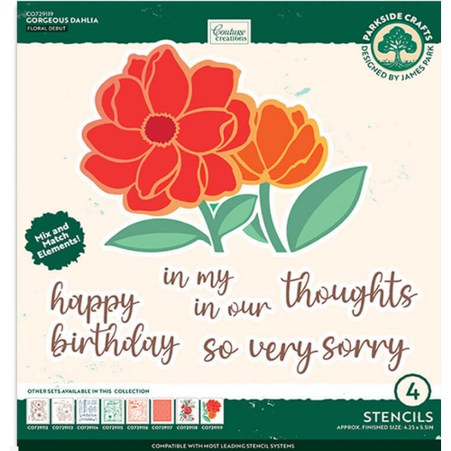 Gorgeous Dahlia Stencil Set (4pc)