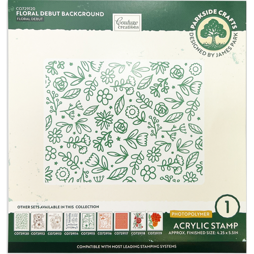 Parkside Crafts Background Photopolymer Stamp Set - Floral Debut