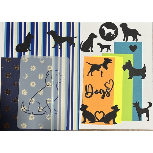 Dog - One - Stencil Pack - with diecut dogs