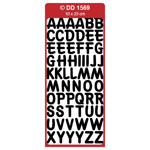 Stickers, Small Letters, Lower Case, 10x23 cm, Black, 1 Sheet