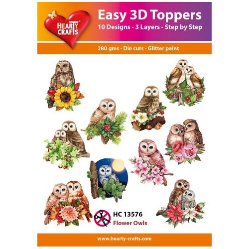 Hearty Crafts Flower Owls Die Cut Paper Tole