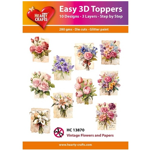 Hearty Crafts Vintage Flowers and Papers Die Cut Paper Tole