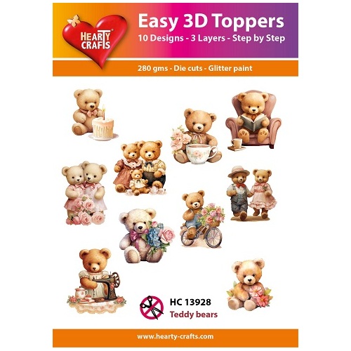 Hearty Crafts Teddy Bears Die Cut Paper Tole