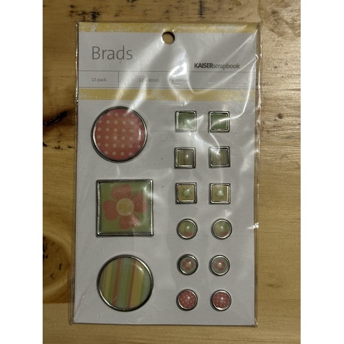 Brads - 15pk 12 x 8mm - 3 x 20mm 